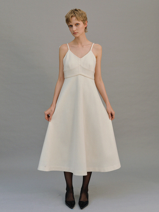 Lily ribbon dress (Ivory)