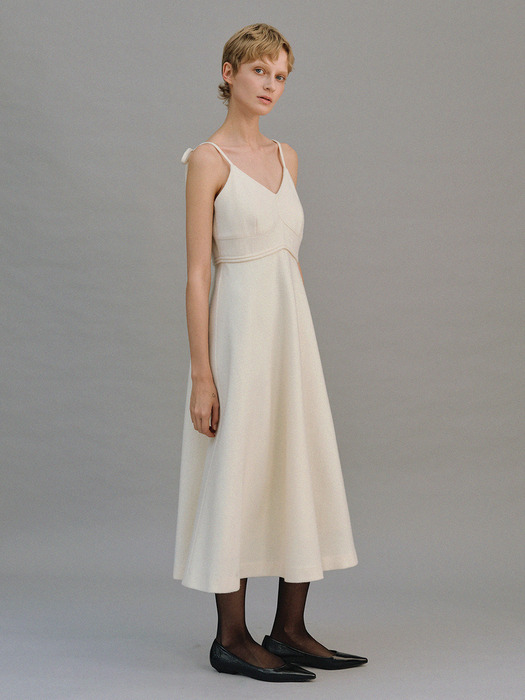 Lily ribbon dress (Ivory)