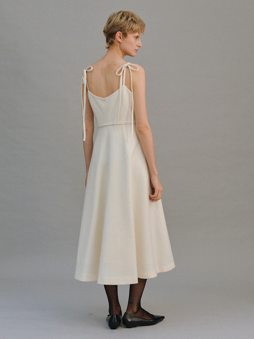 Lily ribbon dress (Ivory)