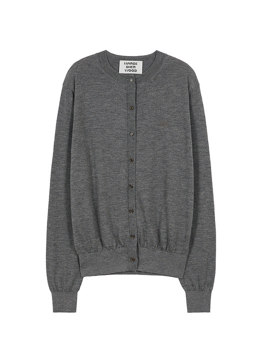 CASHMERE CARDIGAN_melange grey