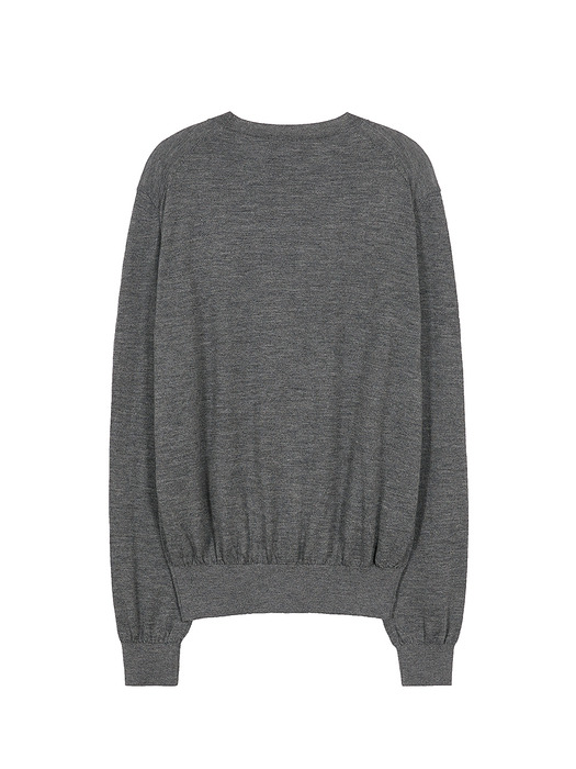 CASHMERE CARDIGAN_melange grey