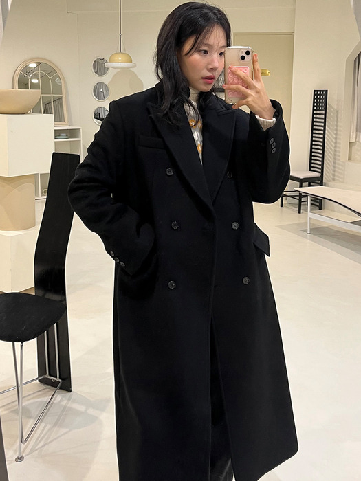 Wool Classic Double-breast Long Coat