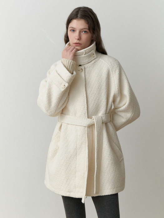 Ounce half wool coat (ivory)