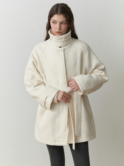 Ounce half wool coat (ivory)