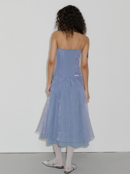 TUBE TOP ORGANZA DRESS_PALE BLUE