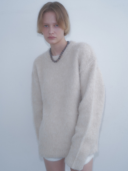 OVERSIZE HAIRY KNIT _CREAM