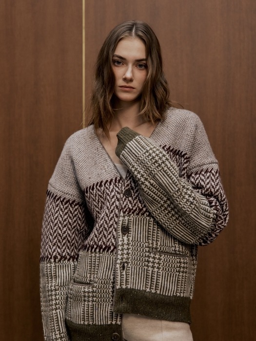 MEGEVE KNIT CADIGAN_BROWN