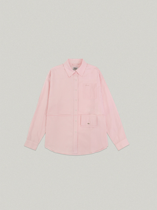 SLOT STRIPE SHIRT [PINK]