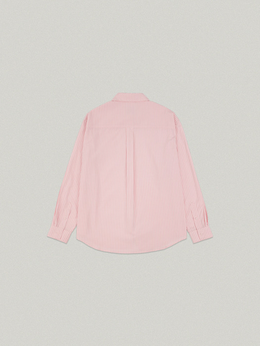 SLOT STRIPE SHIRT [PINK]