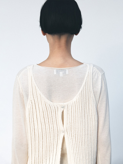 TVS NETTING LAYERD KNIT TOP_3COLORS