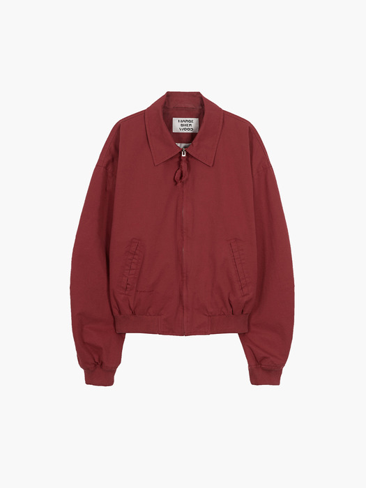 WASHED COTTON BOMBER JACKET_red - Image 1