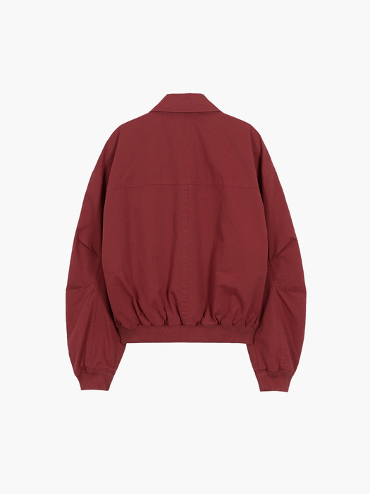 WASHED COTTON BOMBER JACKET_red - Image 2