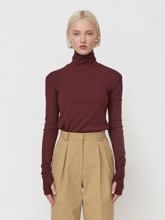 18FW `THE NEW ORDNUNG` EMBROIDERED TURTLENECK - BURGUNDY
