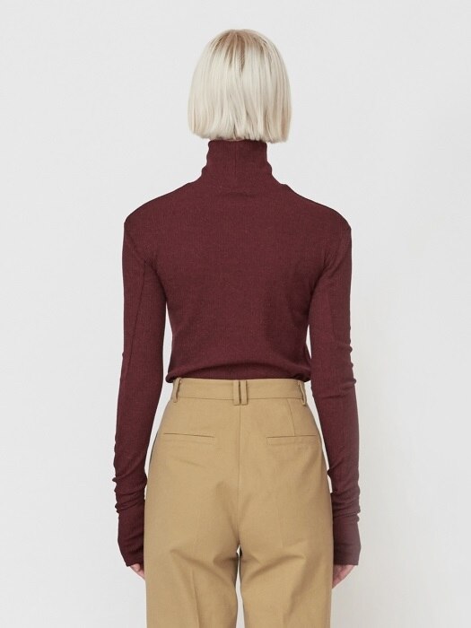 18FW `THE NEW ORDNUNG` EMBROIDERED TURTLENECK - BURGUNDY