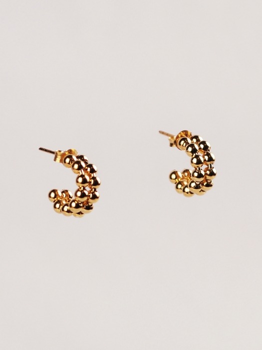 TWIN BALL HOOP EARRING