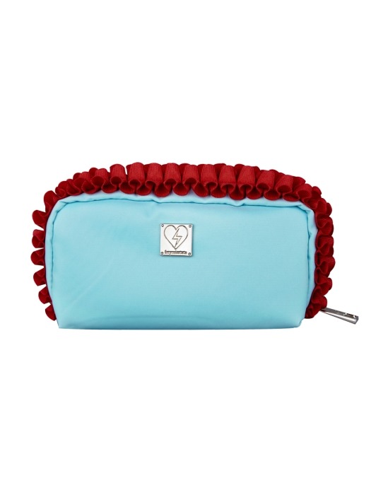 salon pouch (skyblue/red)