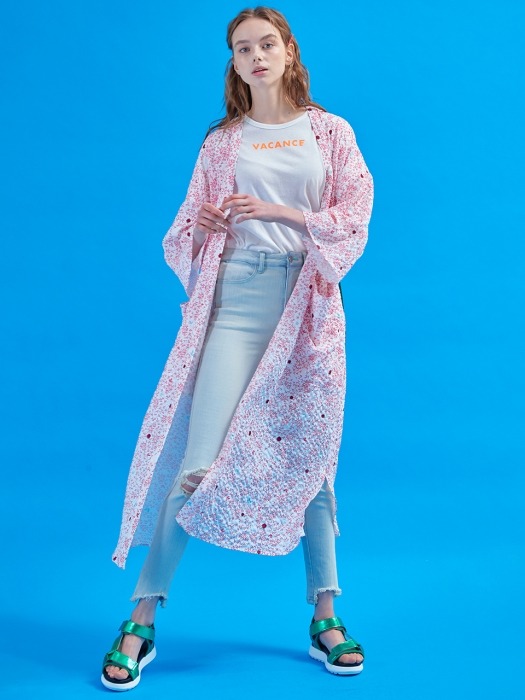 Journey long robe [Tinted pink]