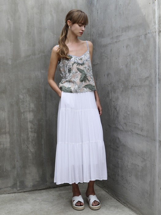 Emma shirring skirt_Ivory