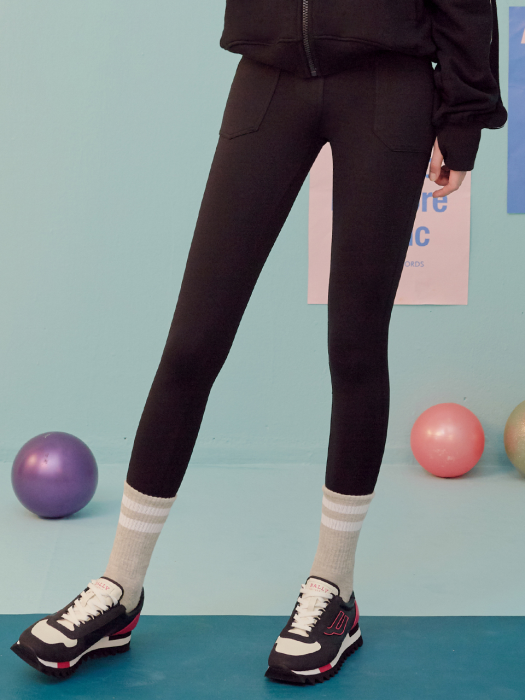 (LS-19562) PANTS LEGGINGS BLACK