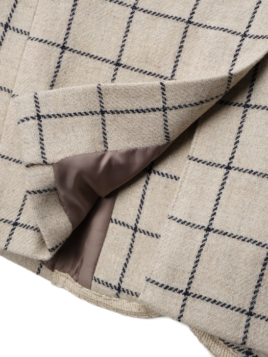 BANTS Tweed Wool Check Single Jacket - Beige