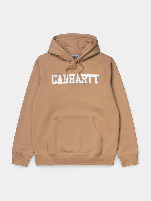 HOODED FACULTY SWEAT_DUSTY HAMILTON BROWN/WHITE