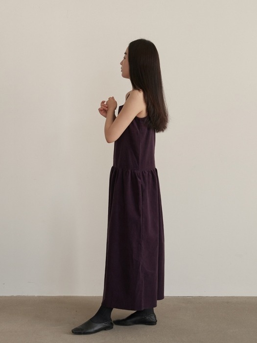 Corduroy smock cami dress - violet