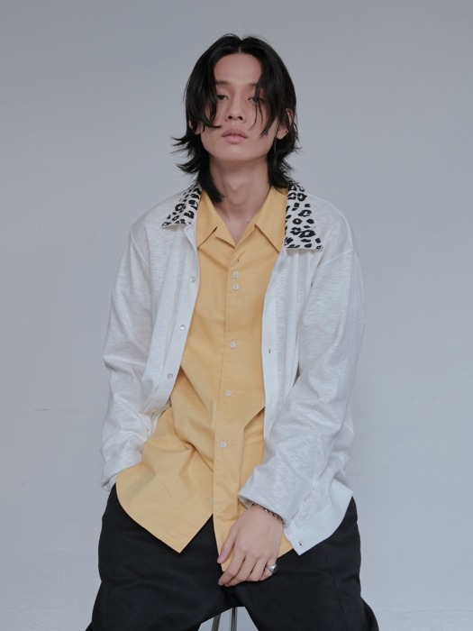 UNISEX LEOPARD CARDIGAN - WHITE