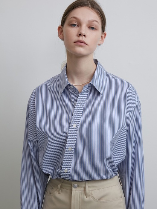 UNISEX TWIST LINE SHIRT BLUE STRIPE UDSH0E101N2