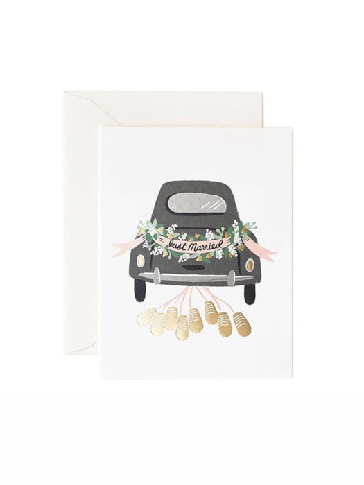 Just Married Getaway Card