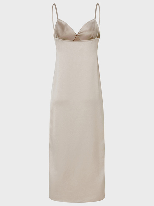 Beige satin dress