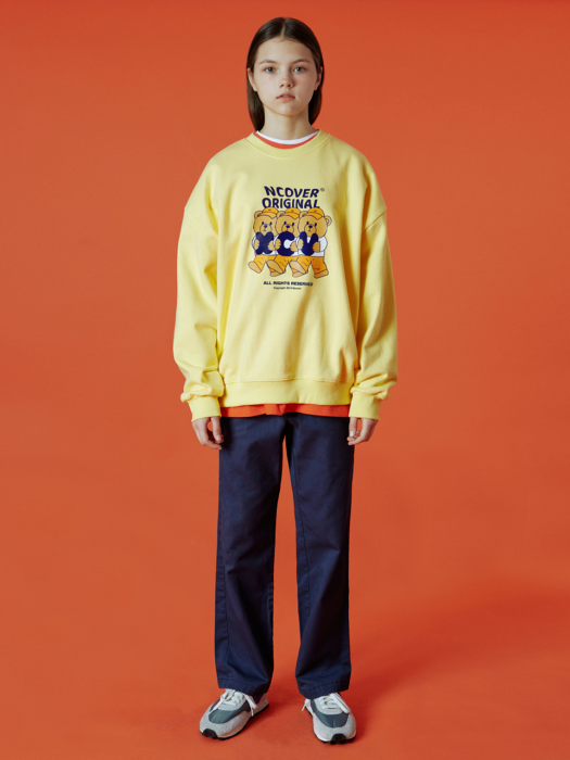 Alphabet bruin sweatshirt-yellow