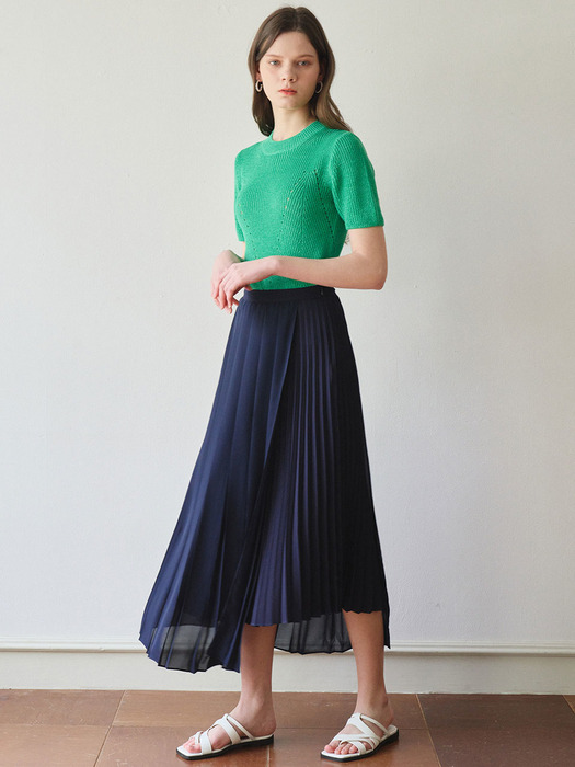 Mixed pleated skirt SW0MS024-23
