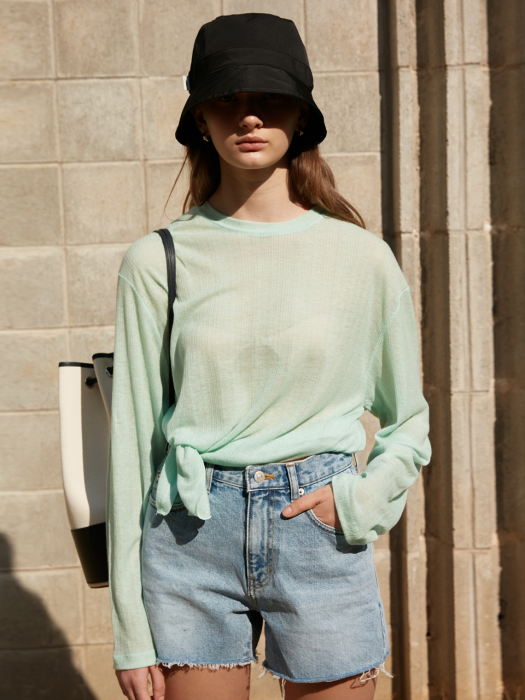 SEE-THROUGH 2 WAY T-SHIRT MELTING MINT  UDTS0E222E1