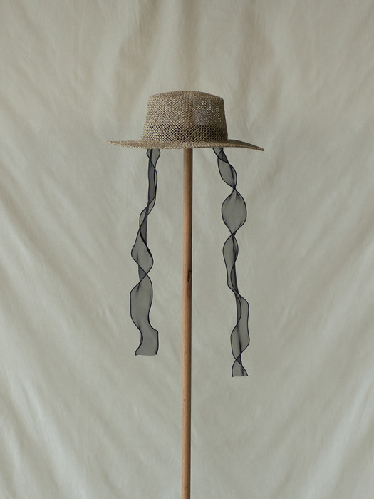 Seagrass Straw Bucket Hat Black