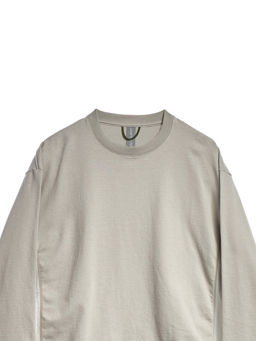 CONTRAST PANEL LONG SLEEVES / LIGHT GREY