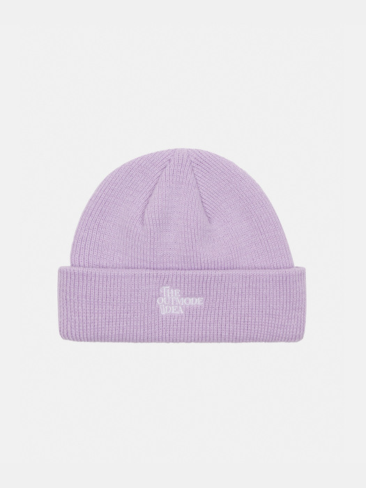  SOLID LETTERING BEANIE - PURPLE