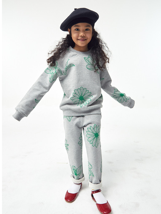 KIDS-PANTS-ALL FLOWER-GREY