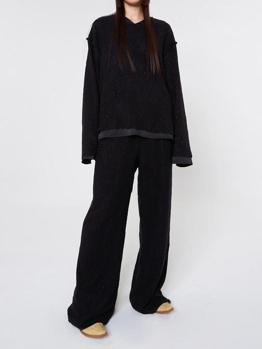 Noble Knit Layered Top (Black)