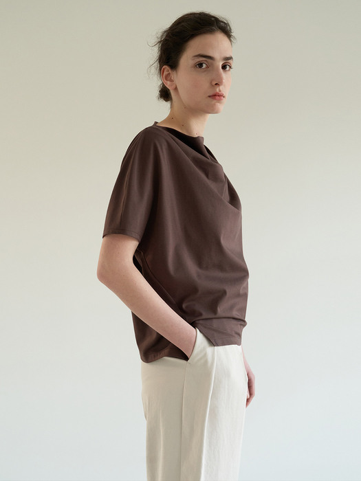 TOS DRAPED NECK TOP_3COLOR