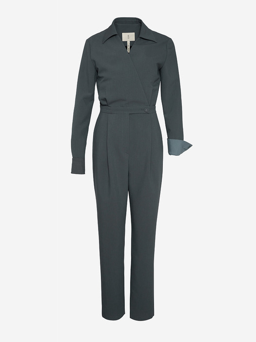 [N]BANONG V-neck jumpsuit (Gray)
