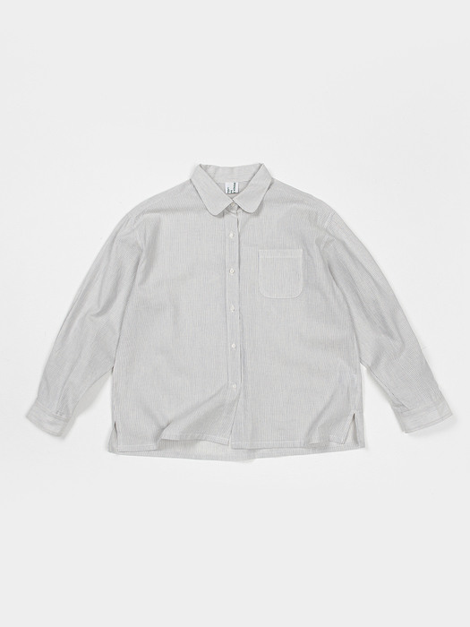 Curved collar shirts-stripe
