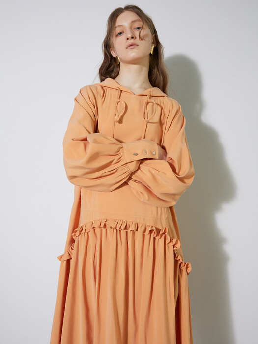 hooded maxi dress_orange