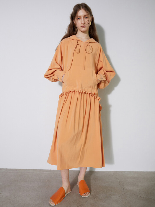hooded maxi dress_orange