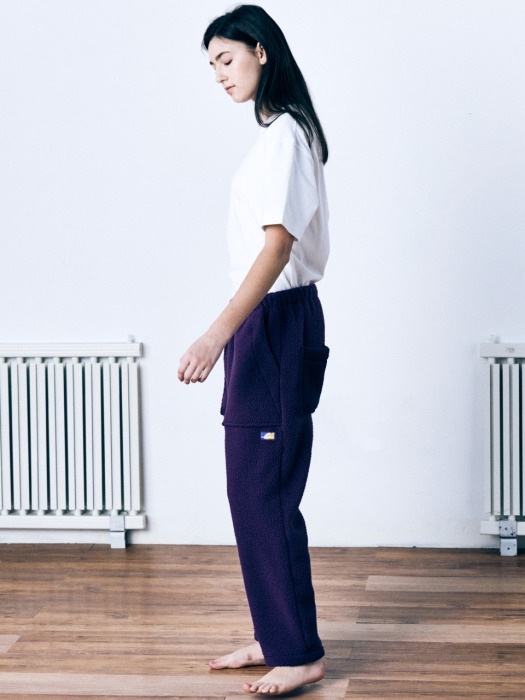(W) Indoor Trouser Fleece Purple & Navy