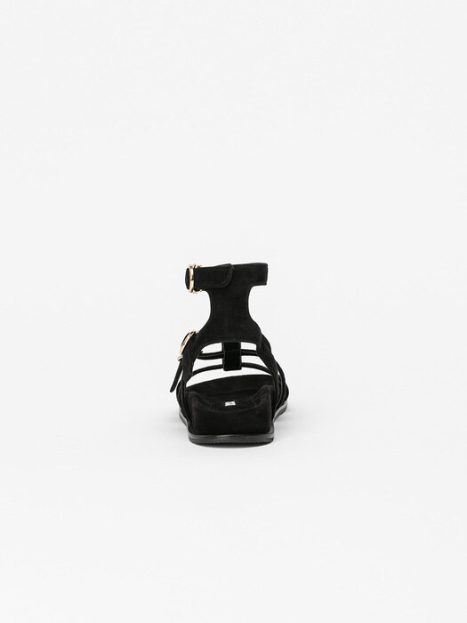 Thea Gladiator Sandals in Black Suede