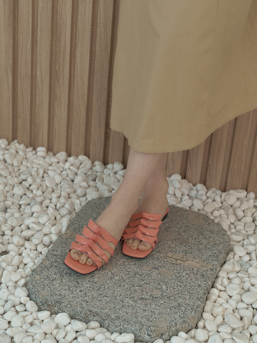 Knotted Ribbon Mules_Coral
