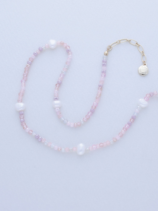 Pink Bead Pearl Necklace