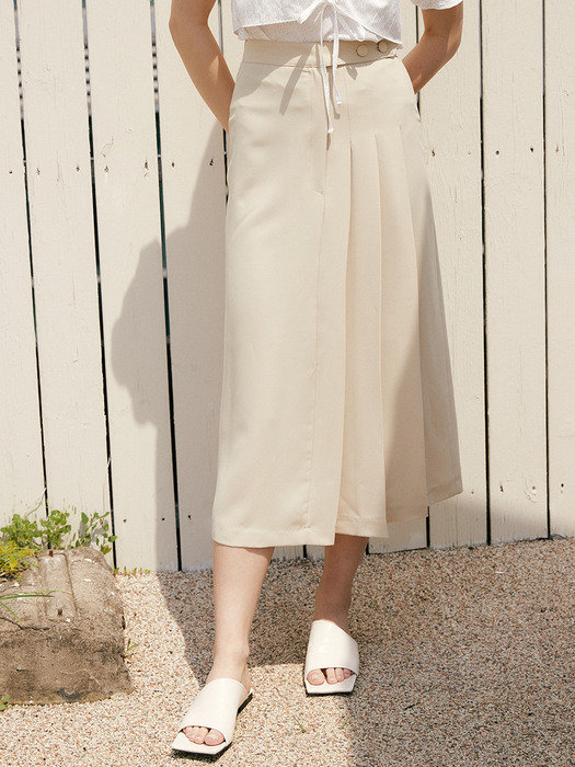 monts 1316 one-side pleats skirt (beige)