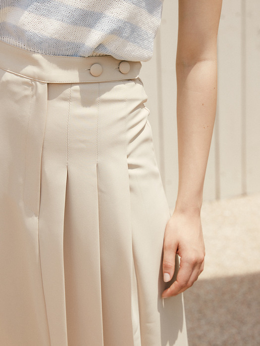 monts 1316 one-side pleats skirt (beige)