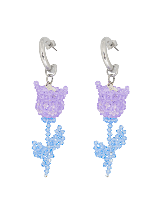 Tulip Beads Earrings (Lavender)